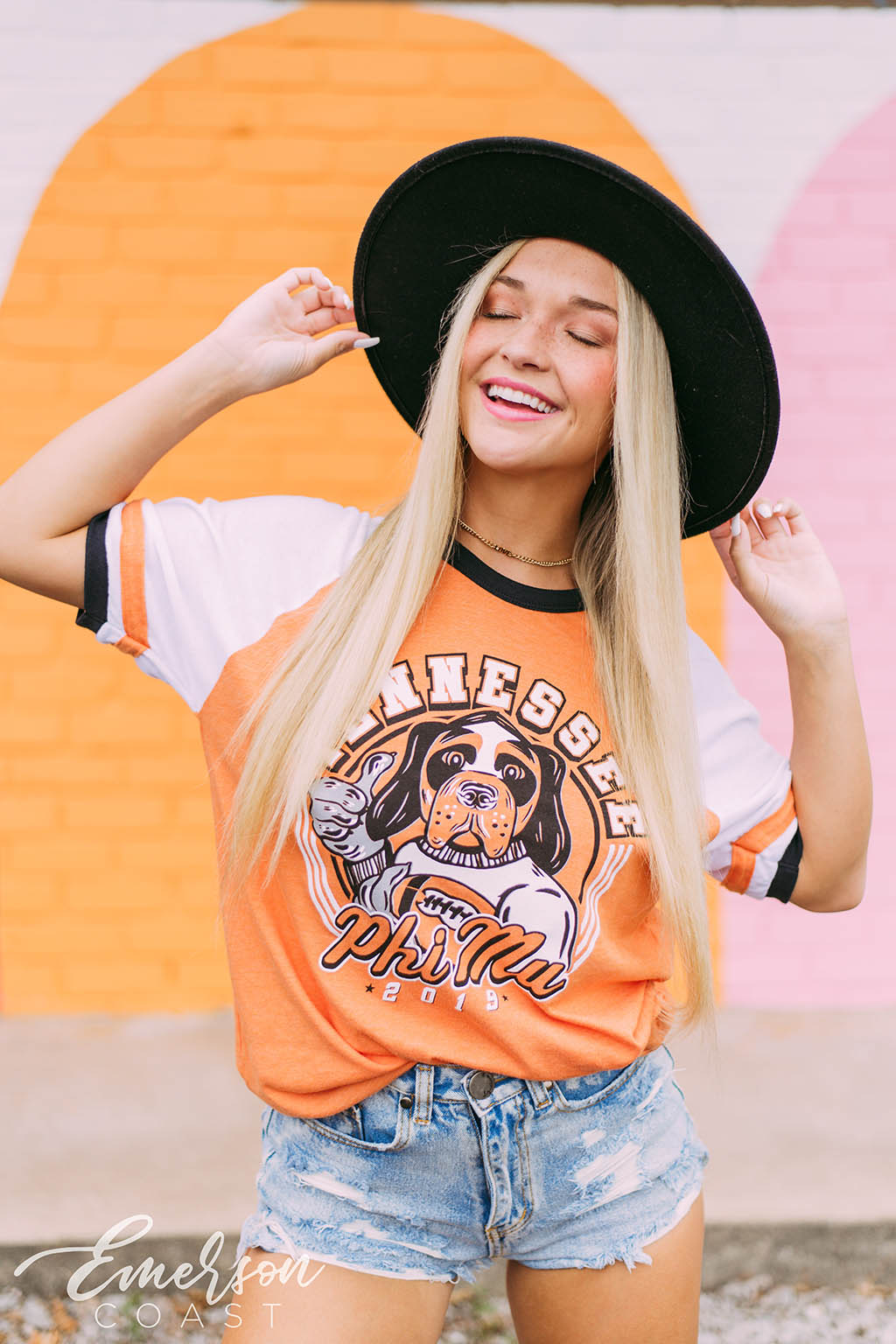 Tennessee Baseball Cartoon T-Shirt in Orange